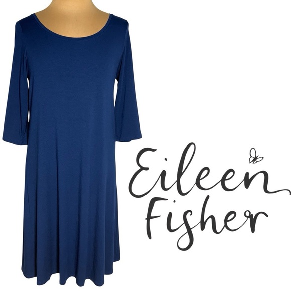 Eileen Fisher blue tee shirt dress size Medium - Picture 1 of 7